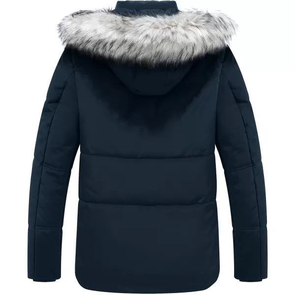 WenVen Mens Thicken Puffer Jacket Insulated WaterResistant Warm Winter Coat with HoodNavy