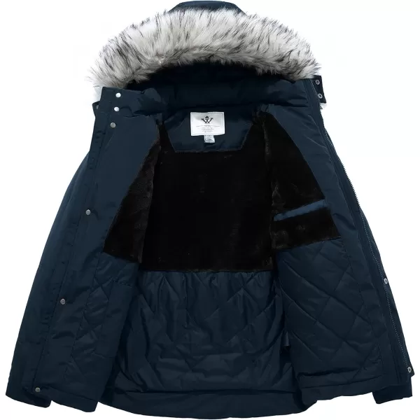 WenVen Mens Thicken Puffer Jacket Insulated WaterResistant Warm Winter Coat with HoodNavy
