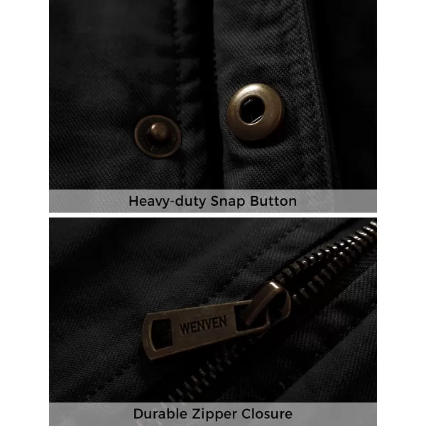 WenVen Mens Winter Warm Quilted Lined Multi Pockets Puffer VestBlack