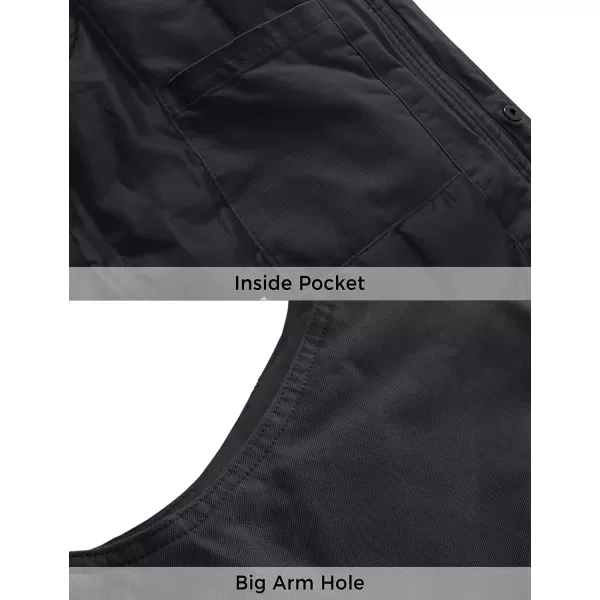 WenVen Mens Winter Warm Quilted Lined Multi Pockets Puffer VestGrey