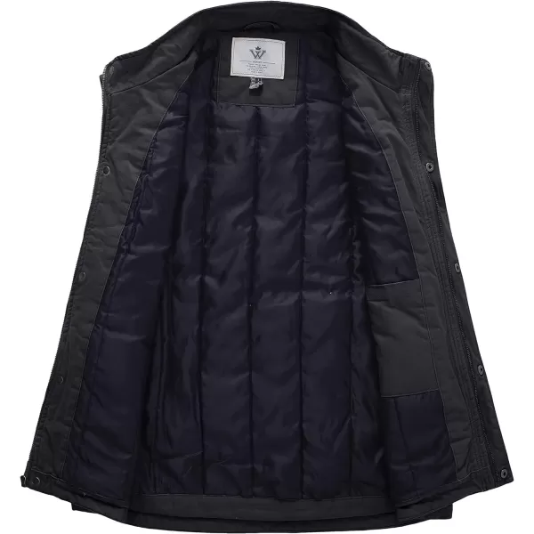 WenVen Mens Winter Warm Quilted Lined Multi Pockets Puffer VestGrey