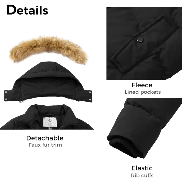 WenVen Womens Bulky Winter Thicken Jacket with Fur Trim Hood BlackMWenVen Womens Bulky Winter Thicken Jacket with Fur Trim Hood BlackM