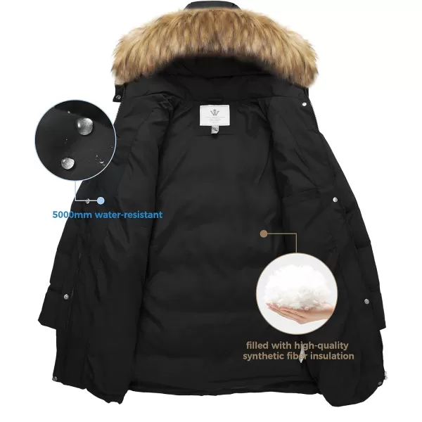 WenVen Womens Bulky Winter Thicken Jacket with Fur Trim Hood BlackMWenVen Womens Bulky Winter Thicken Jacket with Fur Trim Hood BlackM