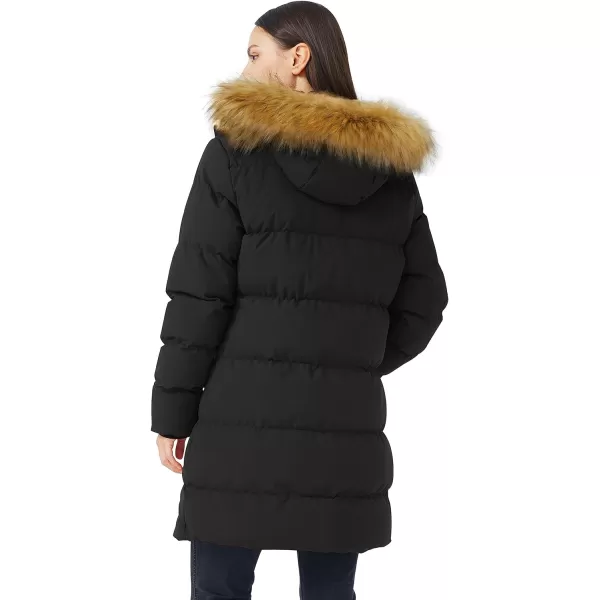 WenVen Womens Bulky Winter Thicken Jacket with Fur Trim Hood BlackMWenVen Womens Bulky Winter Thicken Jacket with Fur Trim Hood BlackM