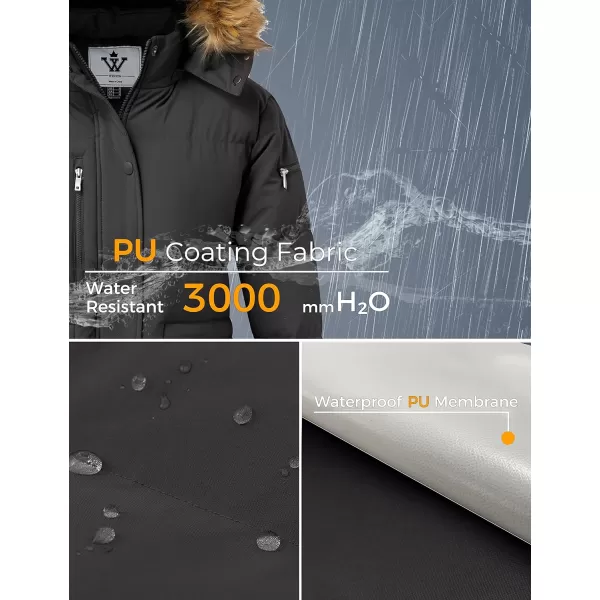 WenVen Womens Parka Winter Coats Warm Puffer Jacket with Removable Fur HoodGrey