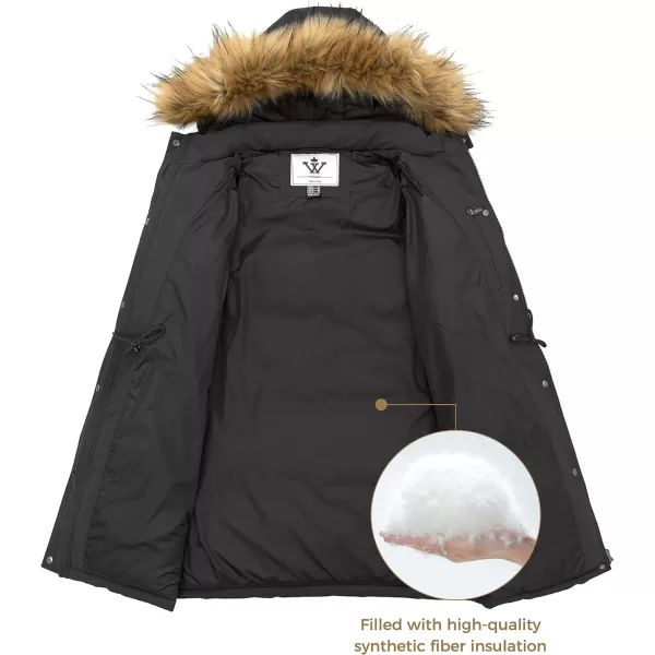 WenVen Womens Parka Winter Coats Warm Puffer Jacket with Removable Fur HoodGrey