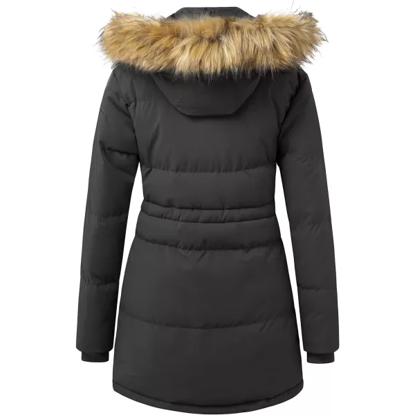 WenVen Womens Parka Winter Coats Warm Puffer Jacket with Removable Fur HoodGrey
