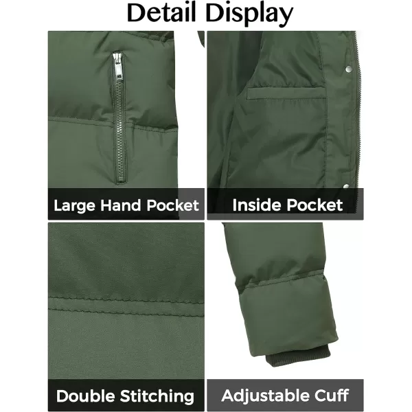 WenVen Womens Winter Long Puffer Coat Parka Jacket with Faux Fur Removable HoodArmy Green