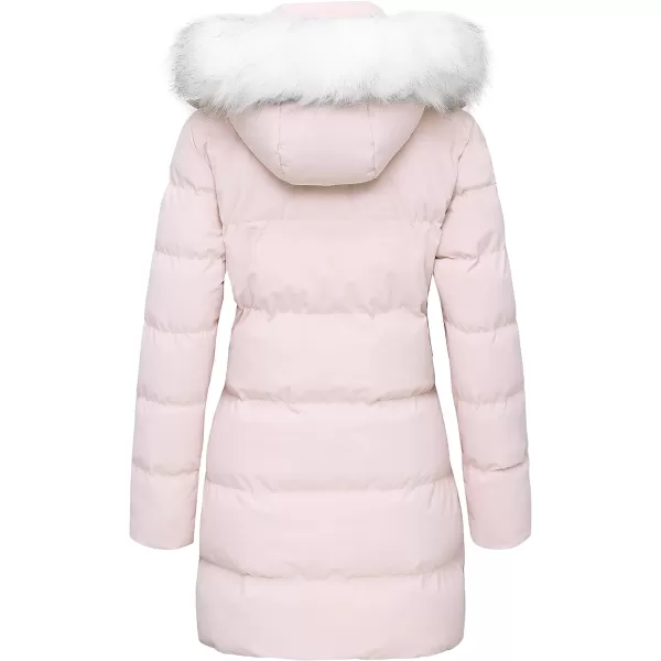 WenVen Womens Winter Puffy Coat Warm Parka Jacket with Fur Hood Pink 2XLWenVen Womens Winter Puffy Coat Warm Parka Jacket with Fur Hood Pink 2XL