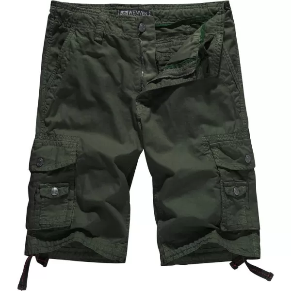 WenVen Mens Cotton Twill Cargo Shorts Outdoor Wear Lightweight Army Green 34WenVen Mens Cotton Twill Cargo Shorts Outdoor Wear Lightweight Army Green 34