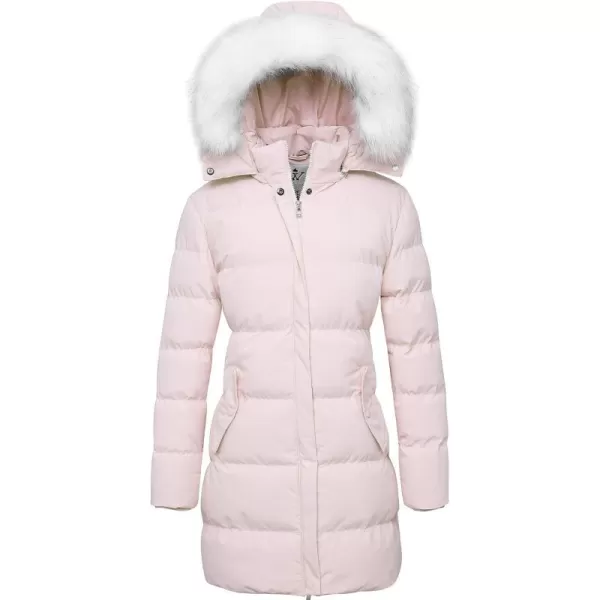 WenVen Womens Winter Puffy Coat Warm Parka Jacket with Fur Hood Pink 2XLWenVen Womens Winter Puffy Coat Warm Parka Jacket with Fur Hood Pink 2XL