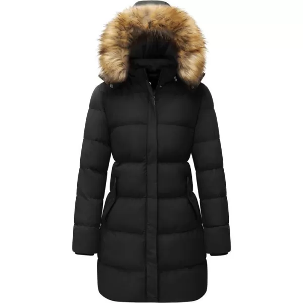 WenVen Womens Winter Puffy Cute Warm Coat with Fur Removable Hood Black XLWenVen Womens Winter Puffy Cute Warm Coat with Fur Removable Hood Black XL