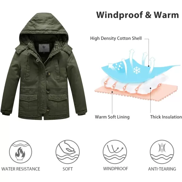 WenVen Boys Winter Warm Insulated Jacket Casual Hooded Snow Coat Green 1012WenVen Boys Winter Warm Insulated Jacket Casual Hooded Snow Coat Green 1012