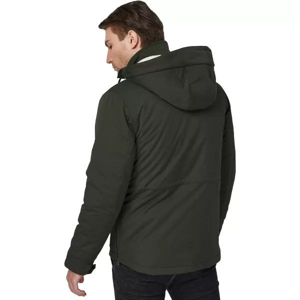 WenVen Mens Winter Thickened Warm Sherpa Lined Parka Jacket Waterproof CoatArmy Green