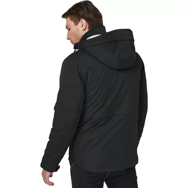 WenVen Mens Winter Thickened Warm Sherpa Lined Parka Jacket Waterproof CoatBlack