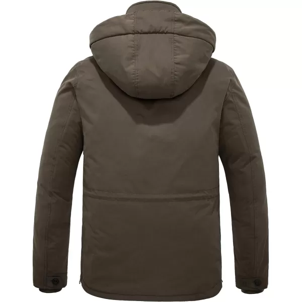 WenVen Mens Winter Thickened Warm Sherpa Lined Parka Jacket Waterproof CoatGrey