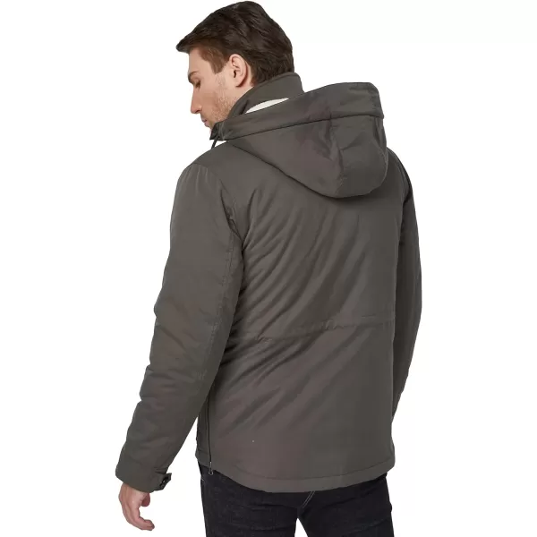 WenVen Mens Winter Thickened Warm Sherpa Lined Parka Jacket Waterproof CoatGrey