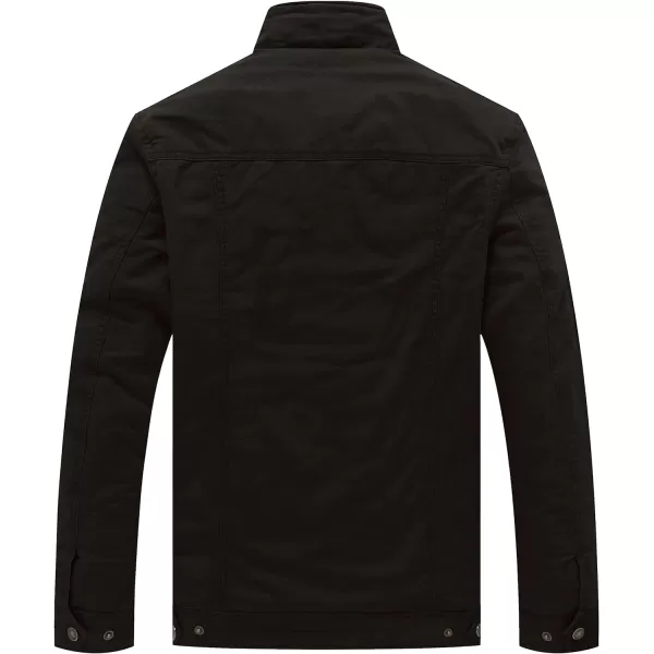 WenVen Mens Winter Warm Cotton Parka Coat Fleece Military Windbreaker JacketBlack 2022