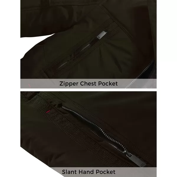 WenVen Mens Warm Thicken Jacket Winter Heavy Parka Sherpa Lined Military Padded Coat with Detachable HatArmy Green