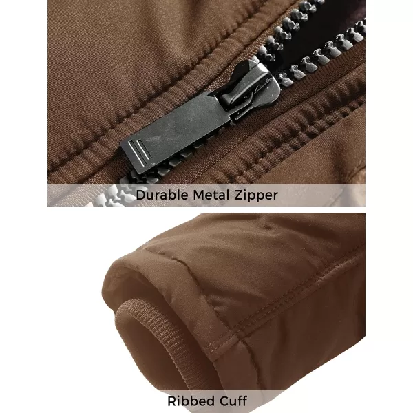 WenVen Mens Warm Thicken Jacket Winter Heavy Parka Sherpa Lined Military Padded Coat with Detachable HatKhaki