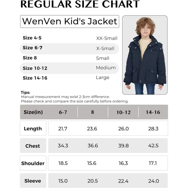 WenVen Boys Winter Thicken Cotton Coat Heavy Sherpa Lined Hooded Parka JacketBlue
