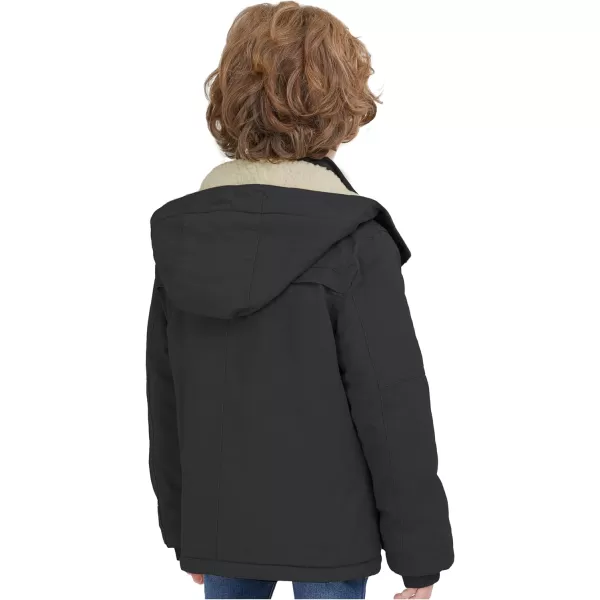 WenVen Boys Winter Thicken Cotton Coat Heavy Sherpa Lined Hooded Parka JacketGrey
