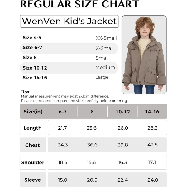 WenVen Boys Winter Thicken Cotton Coat Heavy Sherpa Lined Hooded Parka JacketKhaki