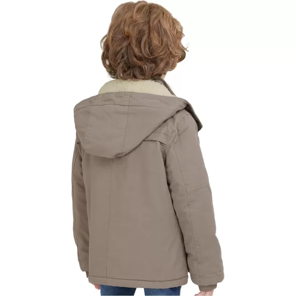 WenVen Boys Winter Thicken Cotton Coat Heavy Sherpa Lined Hooded Parka JacketKhaki