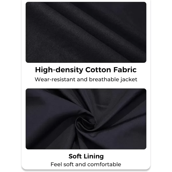 WenVen Mens Lightweight Cotton Canvas Work Jacket Casual Lapel WindbreakerGrey