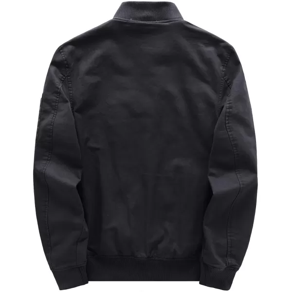 WenVen Mens Lightweight Cotton Flight Bomber Jacket Casual Military WindbreakerGrey