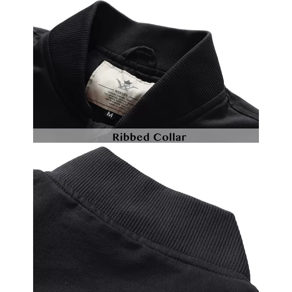 WenVen Mens Lightweight Cotton Flight Bomber Jacket Casual Military WindbreakerGrey
