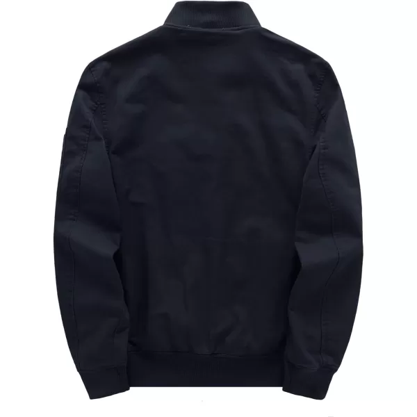 WenVen Mens Lightweight Cotton Flight Bomber Jacket Casual Military WindbreakerNavy