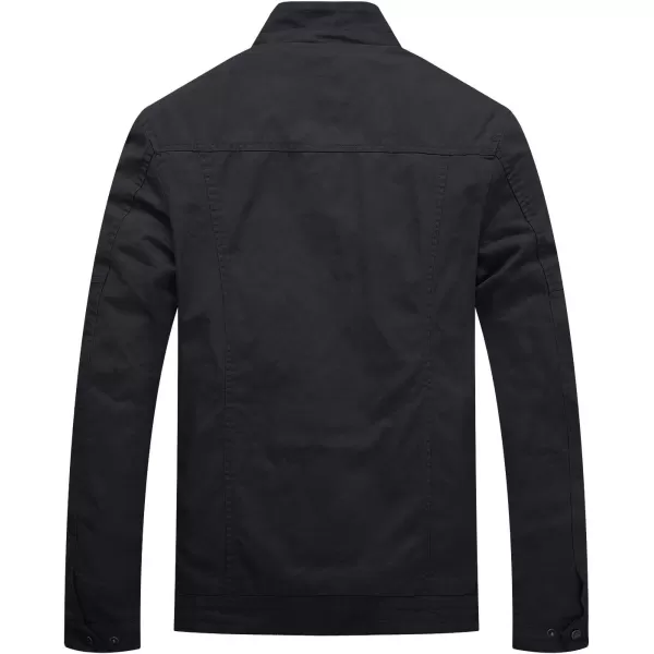 WenVen Mens Spring Canvas Military Style Jacket Casual Lightweight Cotton CoatGrey