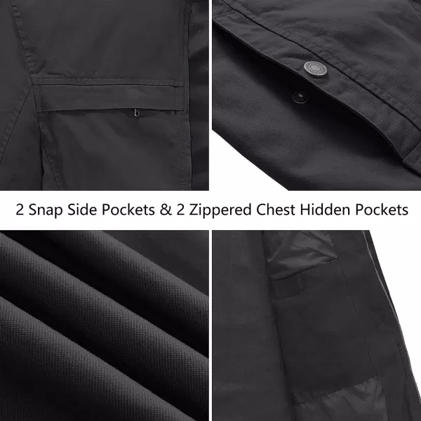 WenVen Mens Spring Canvas Military Style Jacket Casual Lightweight Cotton CoatGrey