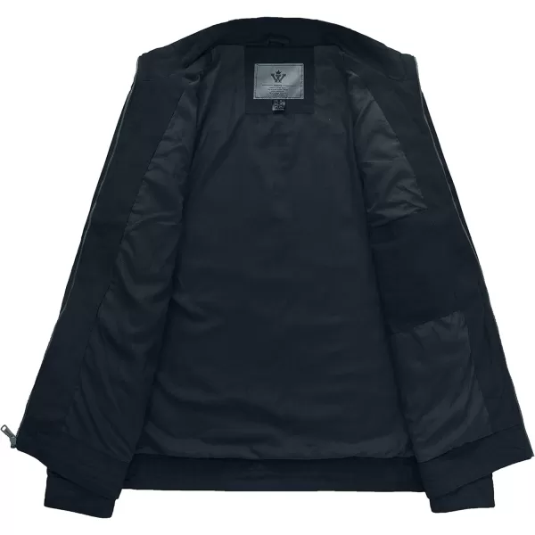 WenVen Mens Spring Canvas Military Style Jacket Casual Lightweight Cotton CoatNavy