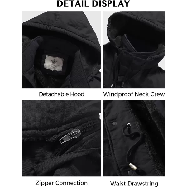 WenVen Mens Winter Military Thicken Parka Jacket Warm Coat with Removable HoodGrey