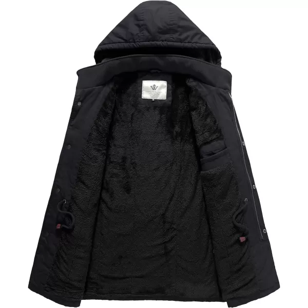 WenVen Mens Winter Military Thicken Parka Jacket Warm Coat with Removable HoodGrey