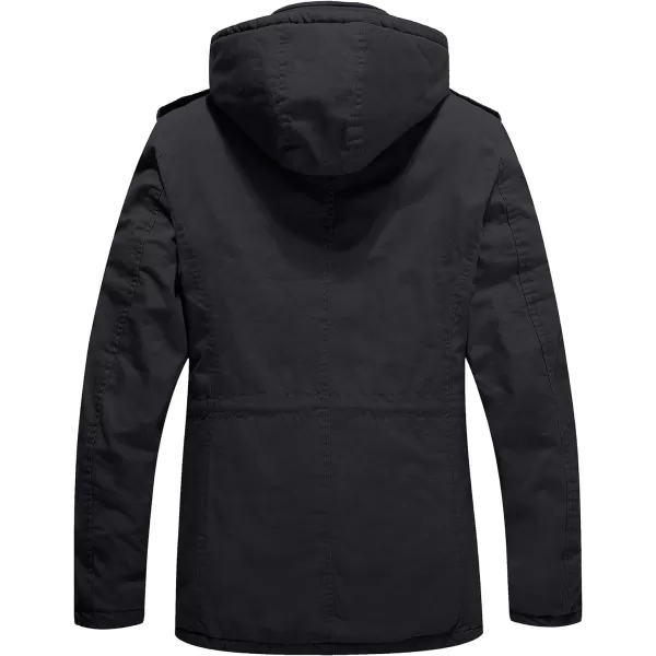 WenVen Mens Winter Military Thicken Parka Jacket Warm Coat with Removable HoodGrey