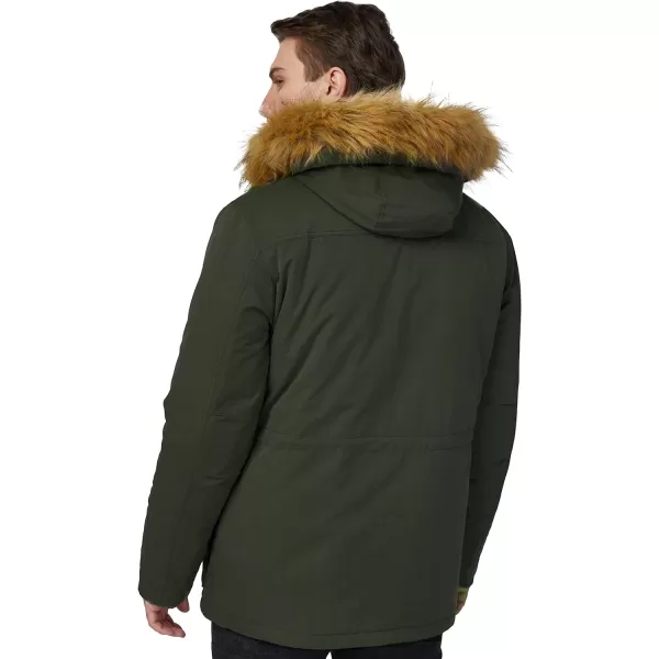 WenVen Mens Winter Warm Thickened Waterproof Parka Jacket Fur Hooded CoatArmy Green
