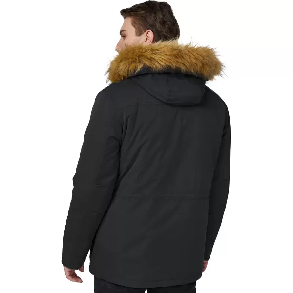 WenVen Mens Winter Warm Thickened Waterproof Parka Jacket Fur Hooded CoatBlack