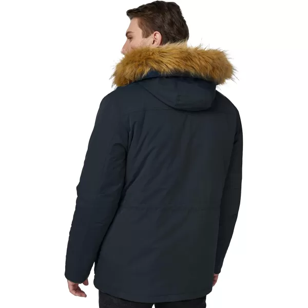 WenVen Mens Winter Warm Thickened Waterproof Parka Jacket Fur Hooded CoatNavy