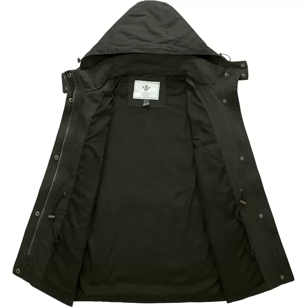WenVen Womens Anorak Military Jacket Lightweight Casual Cotton Coat with HoodArmy Green