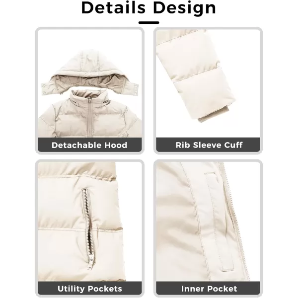 WenVen Womens Warm Thickened Parka Coat Winter Puffer Jacket with Removable HoodBeige
