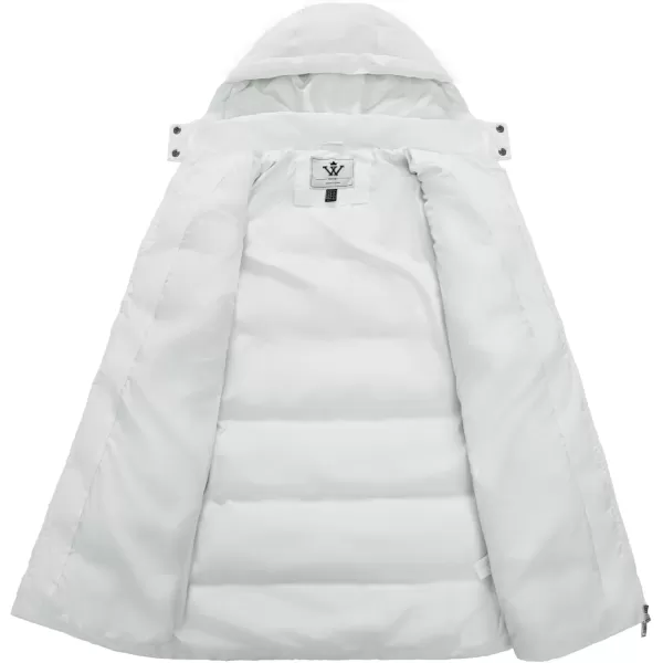 WenVen Womens Warm Thickened Parka Coat Winter Puffer Jacket with Removable HoodWhite