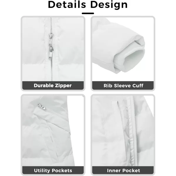 WenVen Womens Warm Thickened Parka Coat Winter Puffer Jacket with Removable HoodWhite