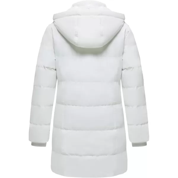 WenVen Womens Warm Thickened Parka Coat Winter Puffer Jacket with Removable HoodWhite