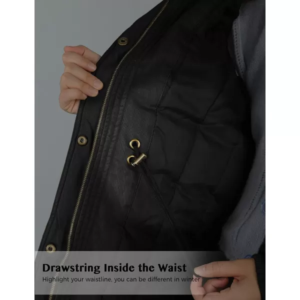 WenVen Womens Winter Thicken Cotton Coat Warm Parka Jacket with Removable HoodBlack