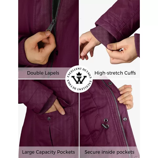 WenVen Womens Winter Thicken Cotton Coat Warm Parka Jacket with Removable HoodDeep Wine
