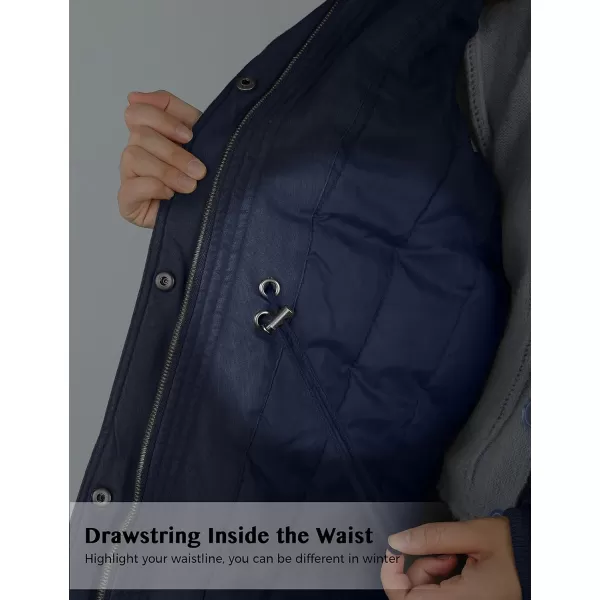 WenVen Womens Winter Thicken Cotton Coat Warm Parka Jacket with Removable HoodNavy