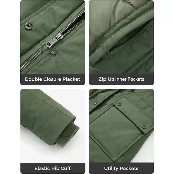 WenVen Womens Winter Water Resistant Parka Coat Puffer Jacket with Removable HoodArmy Green